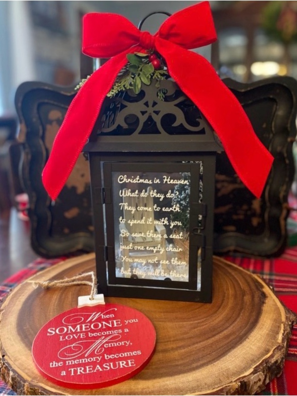 Christmas in Heaven Memorial Christmas Lantern and Memory Ornament